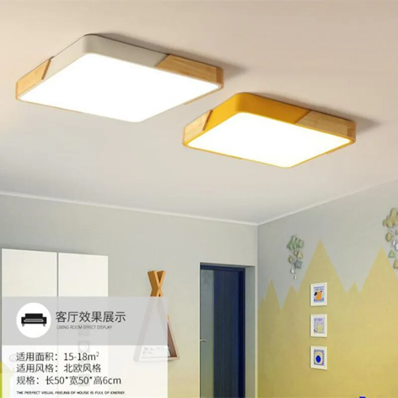 

Nordic Ultra-thin Multicolor LED Ceiling Lamp Modern Office Light Fixtures Wooden Kitchen Bedroom Ceiling Light Luminaire