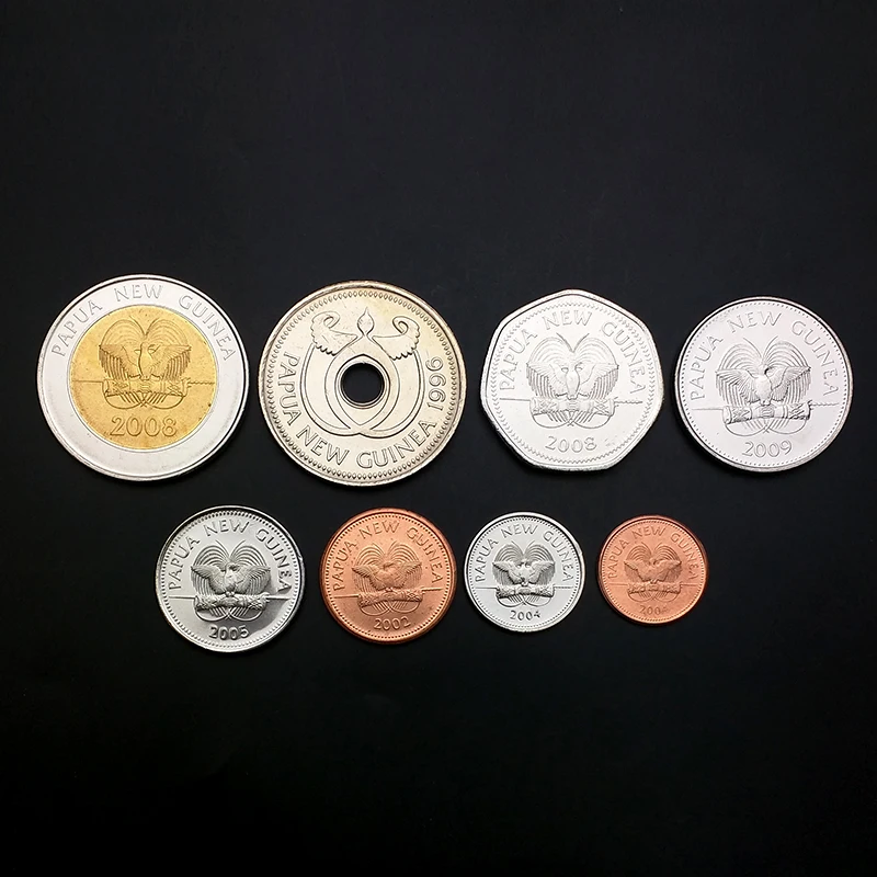 Papua New Guinea, Set 8 Coins, 1 2 5 10 20 50 Toea, 1 2 Kina, UNC, Oceania, Animal, Collection, Gift, 100% Real Genuine Coins Papua New Guinea, Set 8 Coins, 1 2 5 10 20 50 Toea, 1 2 Kina, UNC, Oceania, Animal, Collection, Gift, 100% Real Genuine Coins