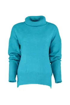 

Trendyol WOMEN-Turquoise Turtleneck Knitwear Sweater TWOAW20XS0026