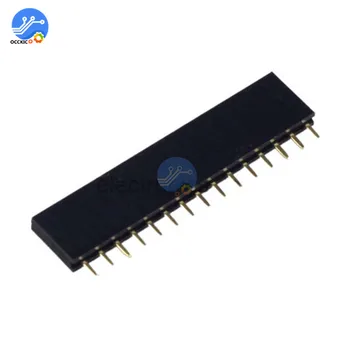 

10PCS 15 Pin Single Row Straight Female Pin Header 2.54mm Pitch Strip Connector Socket 15Pin for Arduino PCB Board Connector