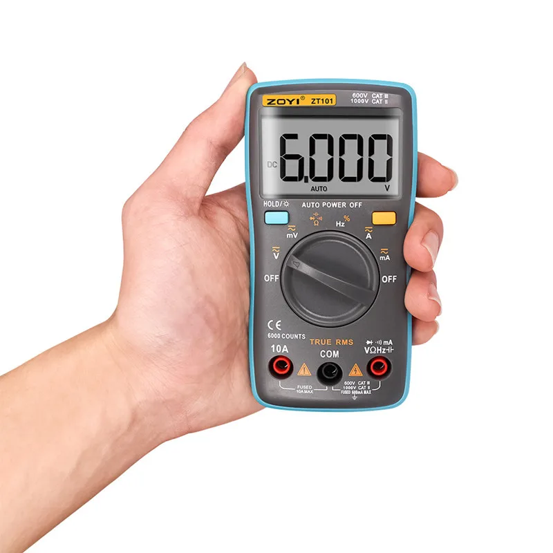 

Digital Multimeter 6000 counts Backlight AC/DC Ammeter Voltmeter Ohm Portable Meter voltage meter ZT101