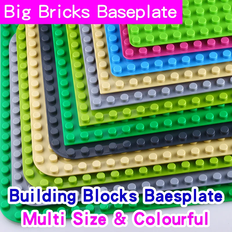 Big Bricks Baseplate 16*32 24*24 Dots DIY Base Plate Big Building Blocks Toys For Children Kid Compatible Legoed & Duplos