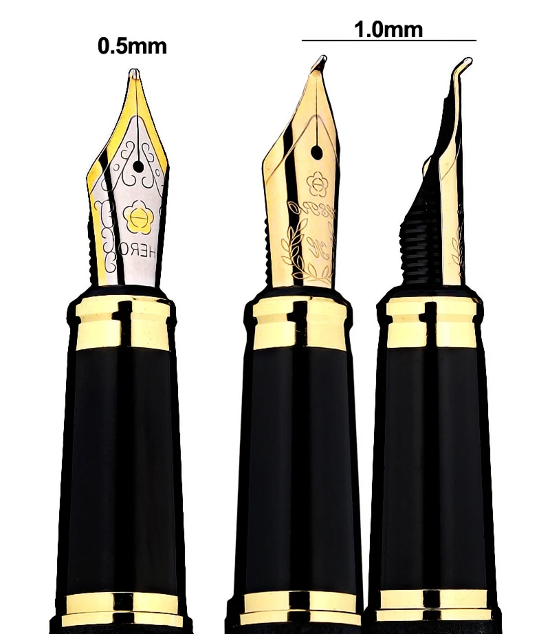 Authentic Hero frosted Black 6008 metal calligraphy pen art fountain