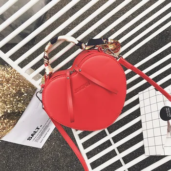 

Womans Bags Brand Designers 2019 Heart Handbags with Scarf Shoulder Wedding Women Messenger Bag Small Ladies Hand Bags W337