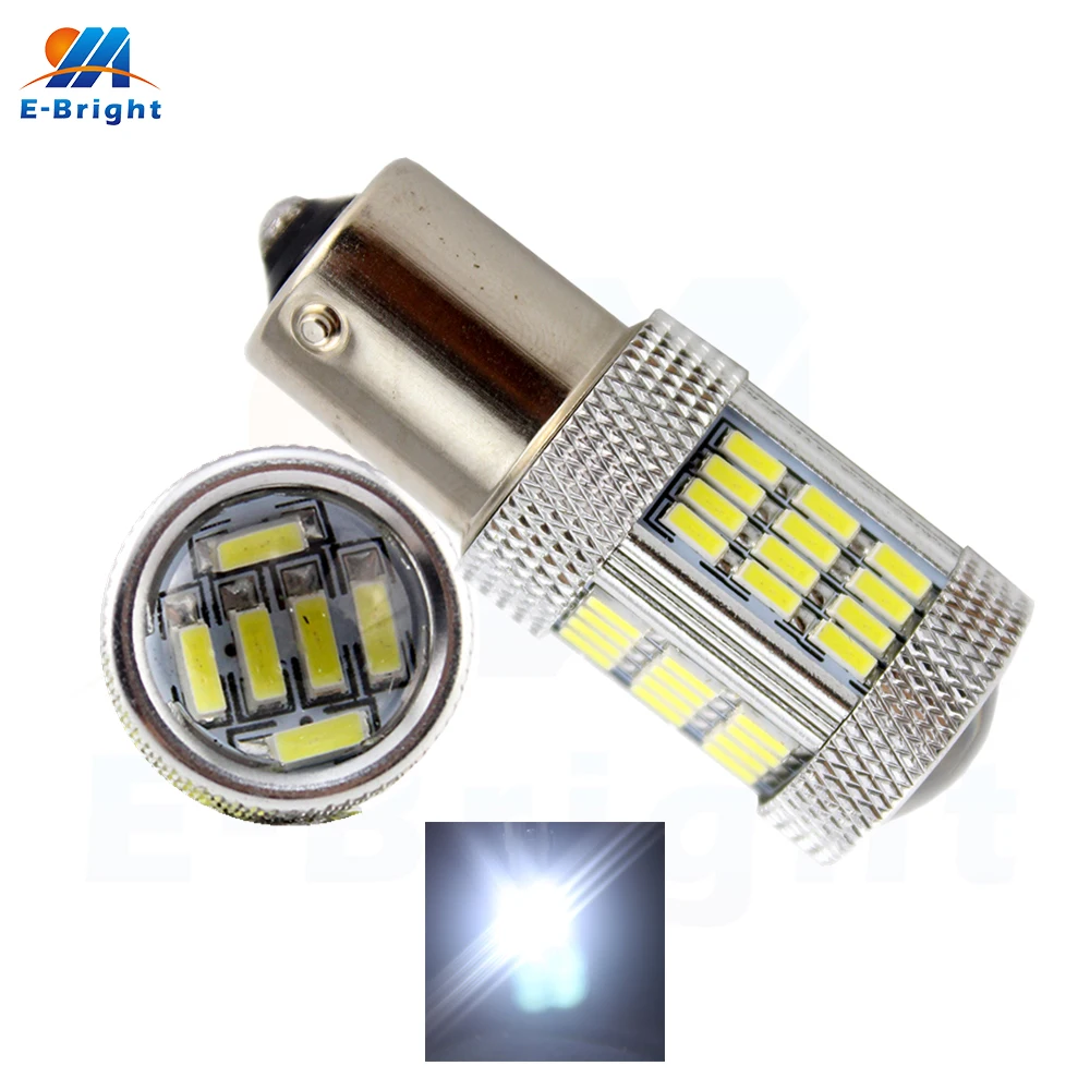 

2pcs White 12V Lens 3.4W 3014 54 SMD 1156 1157 S25 Socket Led Bulb Turn Signal Tail Indicator Daytime Running Lamp Free Shipping