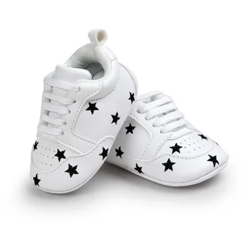 

New Cute Spring White Printed Fashion Baby Casual Infant Toddler Kids Anti-skid Casual Lace Up Baby Shoes