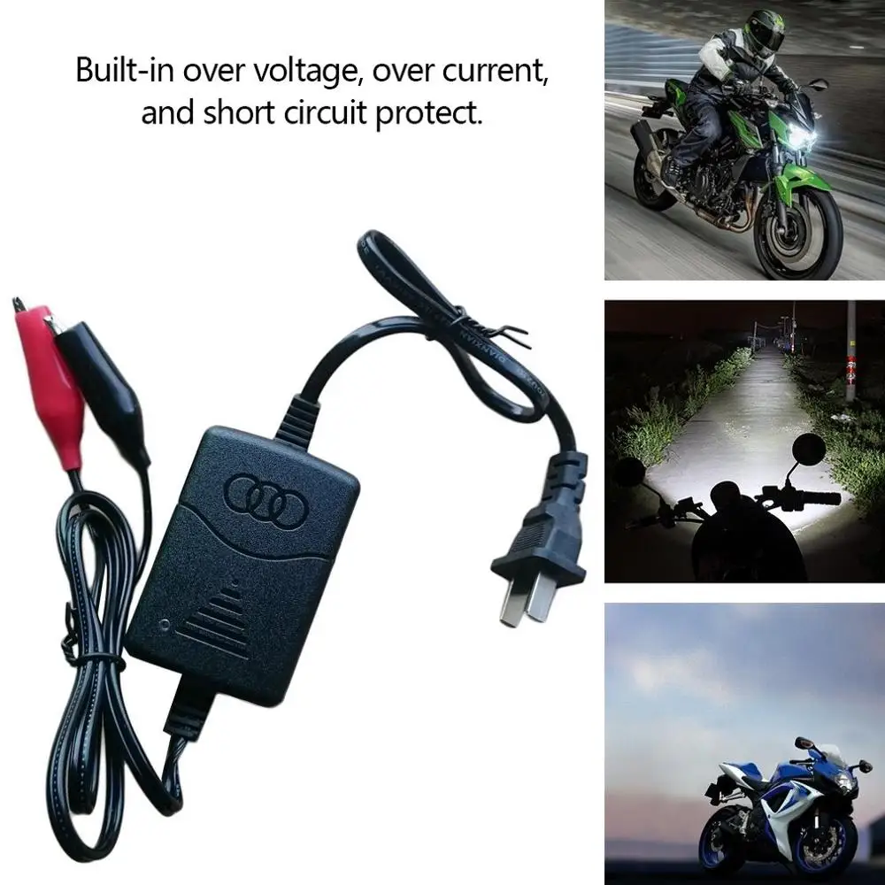 

Free ship Short Circuit Protection 12 V 1300mA Sealed Lead Acid Rechargeable Automatic Battery Charger for Car Truck Motorcycle