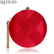 Модная красная женская сумка с кисточками, металлический маленький Повседневный клатч, сумки с цепочкой на плечо, вечерние сумочки женские Брелки для телефона, сумки с карманами XST11