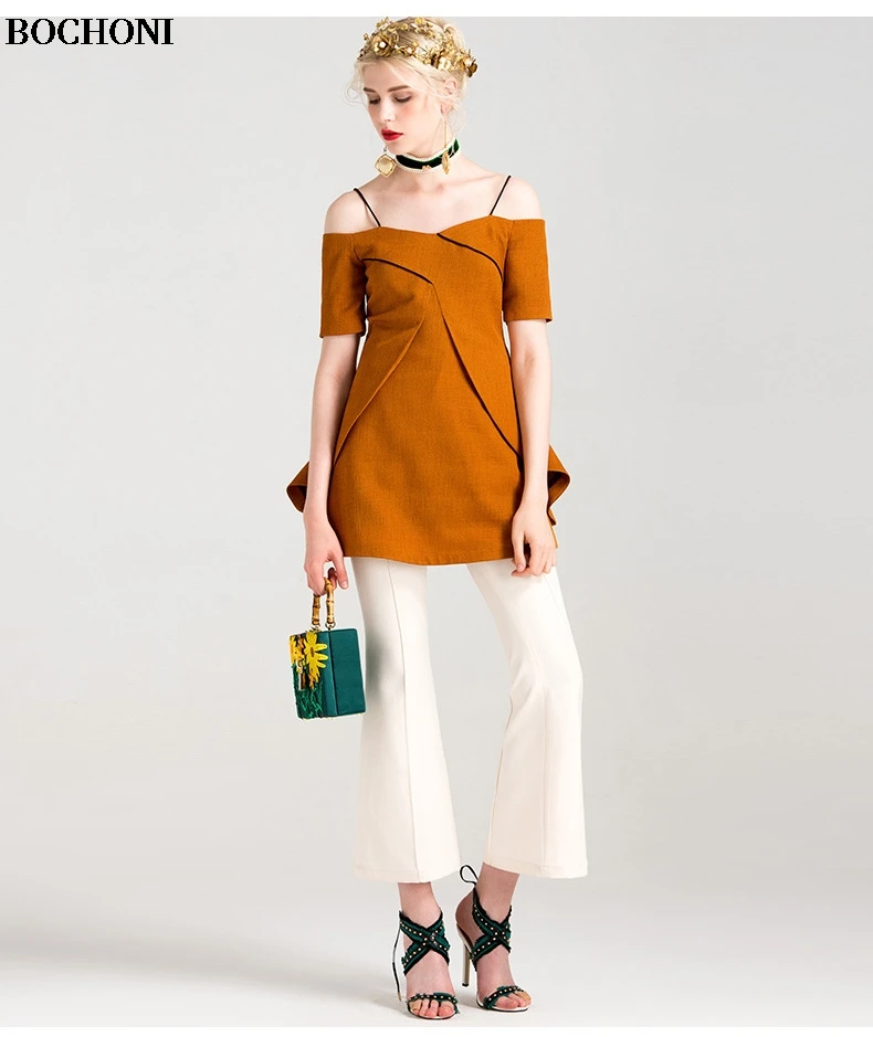 Sling one-shoulder off-shoulder slim slimming versatile top | Женская одежда