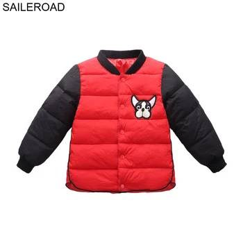 

SAILEROAD 2-7Year Cartoon Dog Jacket warm for Girl Boy Winter Parka Autumn Children Kids Outerwear Down Cotton Boy Parka Fille