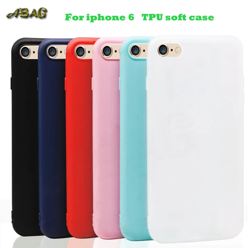 

Solid color for iPhone 6 4.7 mobile phone shell matte TPU soft shell ABAG for apple iphone 6 plus 5.5 free shipping A21#