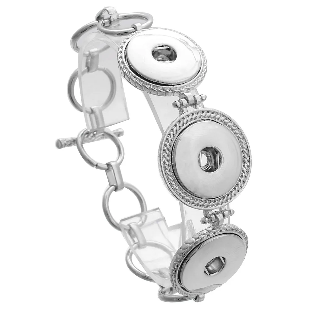 Newest Snap Button Bracelet&ampBangles 3 Design Alloy Charm Bangles 18mm Jewelry | Украшения и аксессуары