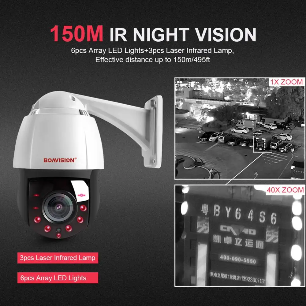 HD 1080P 5 Мп скоростная купольная PTZ IP камера наружная ИК 150 м 25fps в режиме реального
