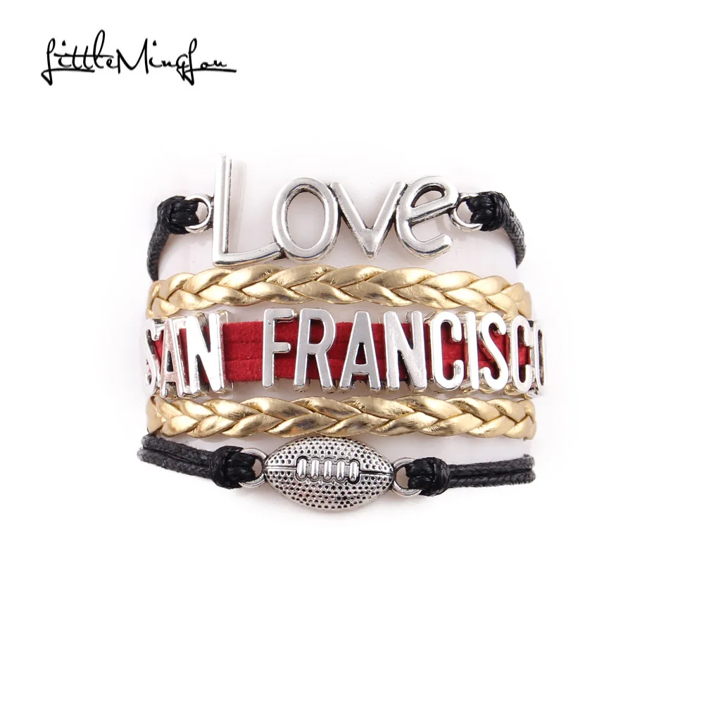 Little MingLou Infinity love San Francisco Bracelet football Charm