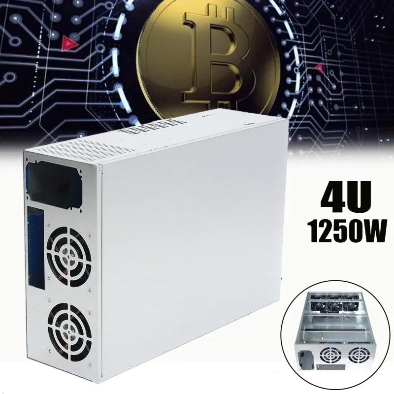

4U Mining Machine Mining With Fan Frame Rig Graphics Case For 6/8GPU Power Supply