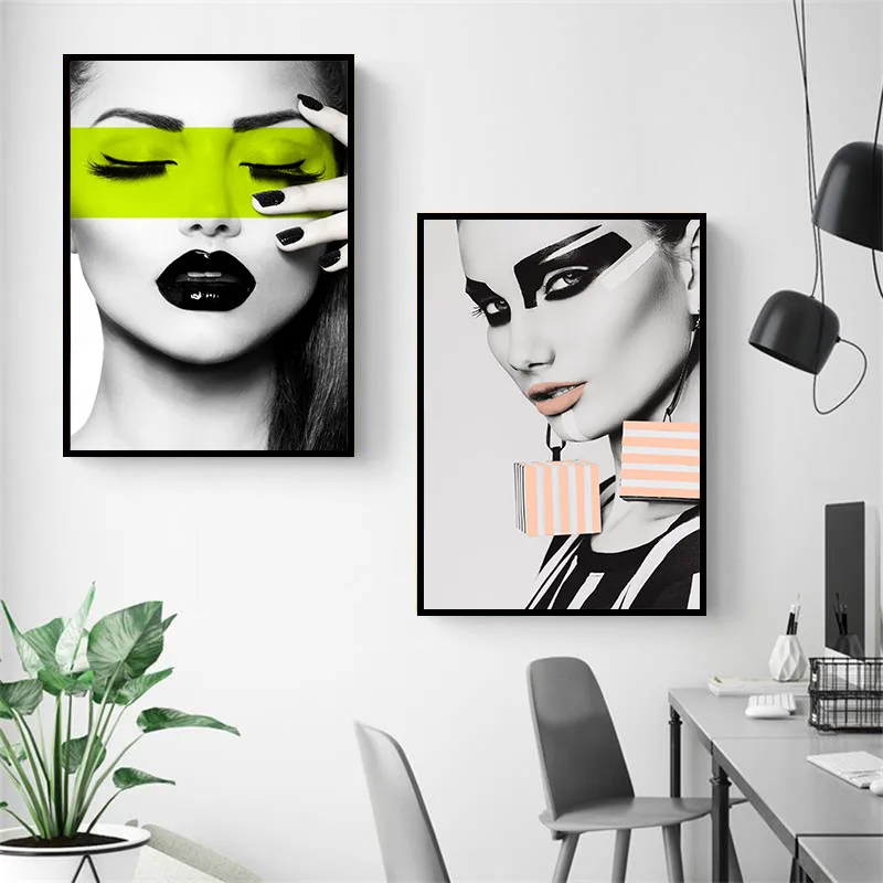

Modern Fashion Beauty Art Canvas Painting Prints Makeups Nail Posters Wall Pictures For Living Room Beauty Shop Home Decor bl149