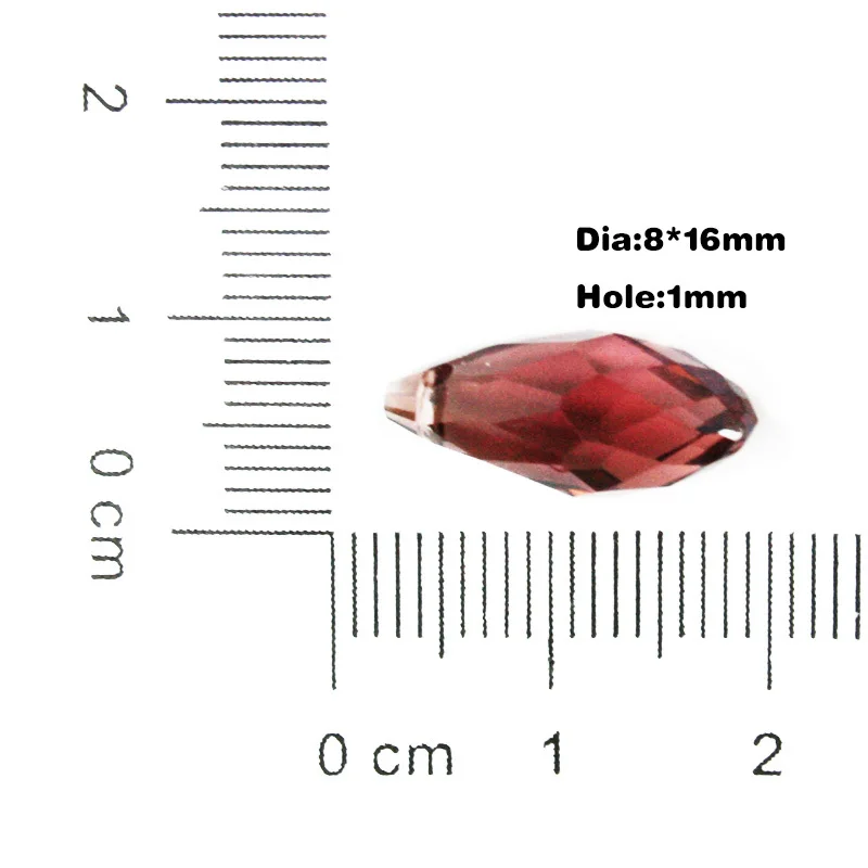 Высокое качество модные граненые хрустальные капли слеза стеклянные бусины верхнее сверло 8*16 мм 10 шт. Шариков для самостоятельного изготовления ювелирных изделий люстра ремесла