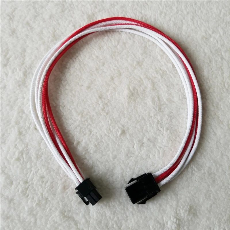 

PCI-E 6-pin video card auxiliary power 6Pin extension cord 40CM soft silicone wire red and white single packet network