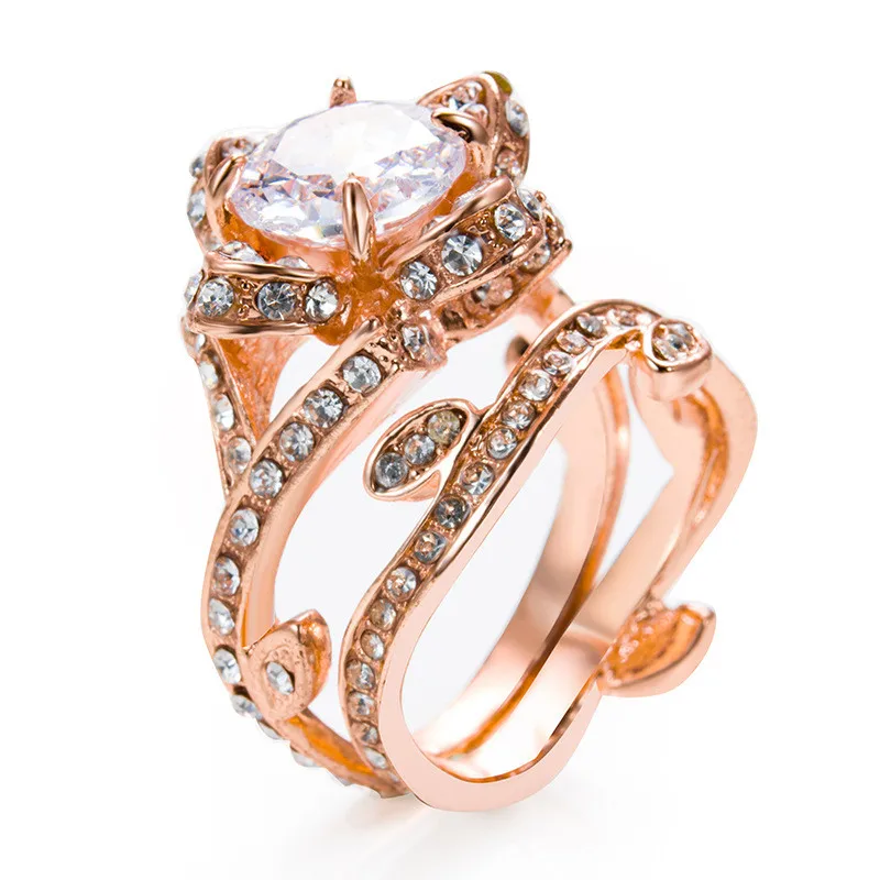 CC модные ювелирные кольца для женщин Роскошные Bijoux креативное розовое цветочное кольцо многоцветный Анель аксессуары Прямая CC2002