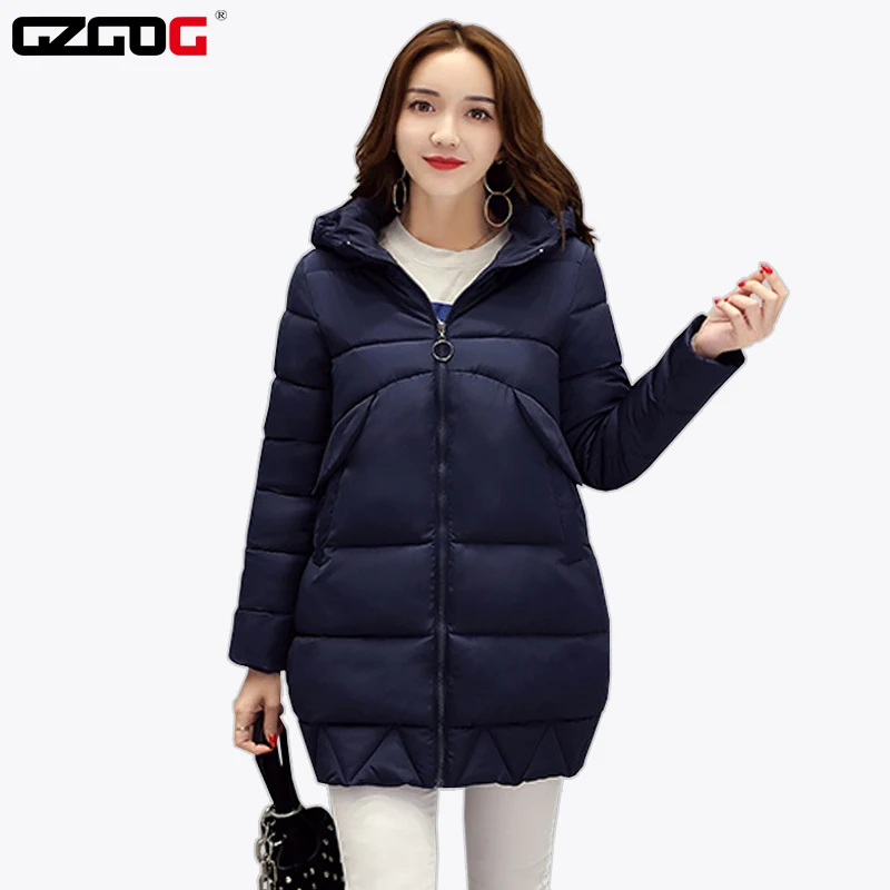 Mulheres jaqueta de inverno 2017 da moda longo fino algodão acolchoado Com Capuz parka casaco feminino amassado outerwear jaqueta