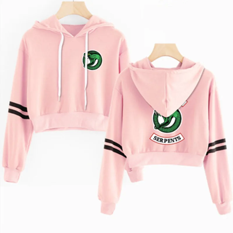 

Hot2019 Riverdale print long-sleeved umbilical short hooded sweater
