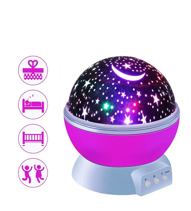 Night Lights for kids, Lizber Starry Night Light Rotating Moon Stars Projector,Romantic Night Lighting Lamp for kids