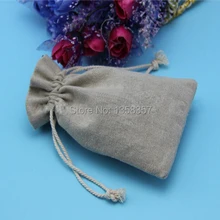 100 шт./лот джута/лен drawstring подарочные пакеты для косметики/Кольцо/ванили в упаковке, размеры на заказ, различные цвета