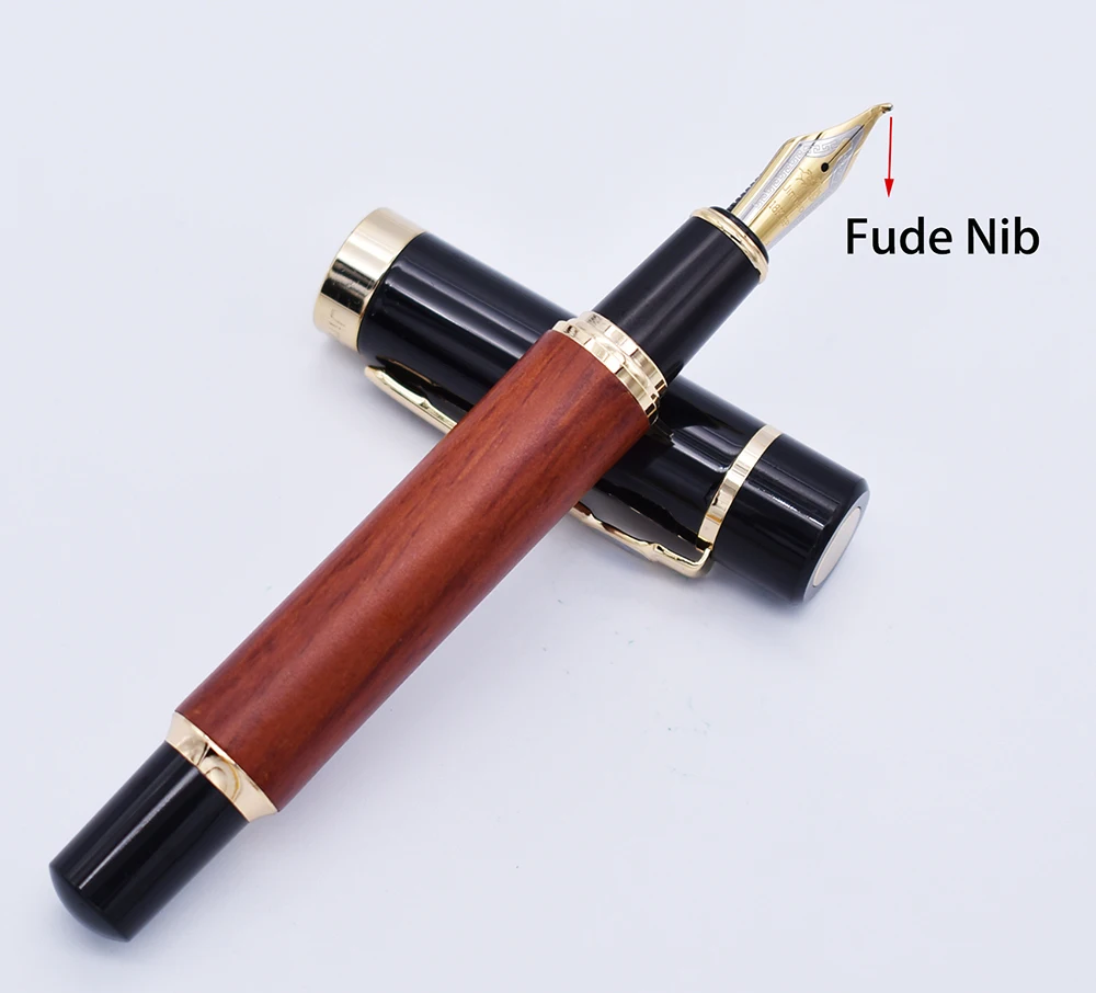 Fine to Broad Size Fude Pen with Converter and Pen Pouch Jinhao 500 Blue Violet Fountain Pen Bent Nib