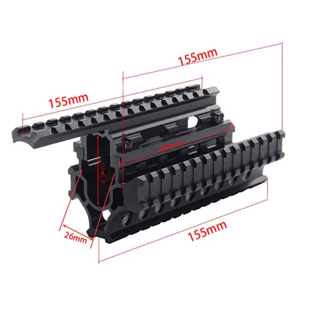 AK47 74 AKs/MNT-T228 охотничья Стрельба Тактический Quad Rail прозрачный прицел крепление Quad Rails Handguard с рельсовыми крышками - Цвет: 1