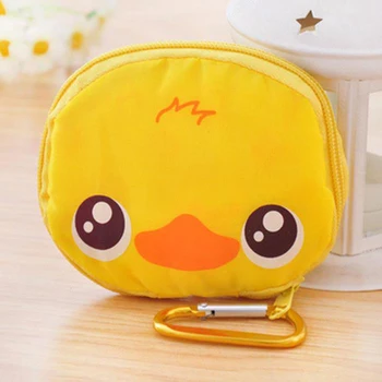 

TFTP-Cartoon Animal Foldable Folding Shopping Tote Reusable Eco Bag waterproof shopping bag duck panda The hook color is ran