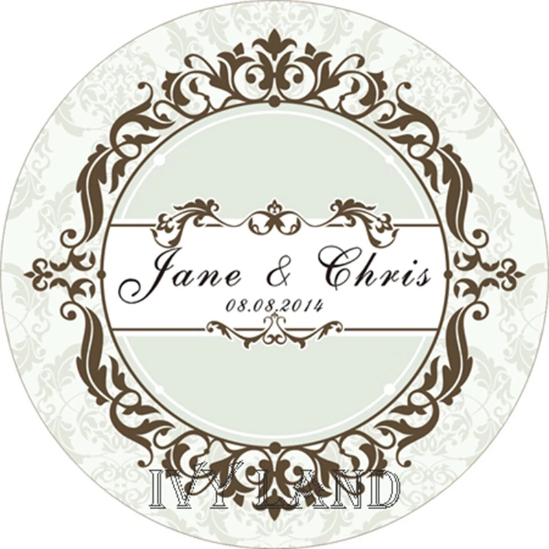 Новая бумага, пользовательские клейкие наклейки/этикетки, для свадьбы/вечерние, круг 5 см, X219