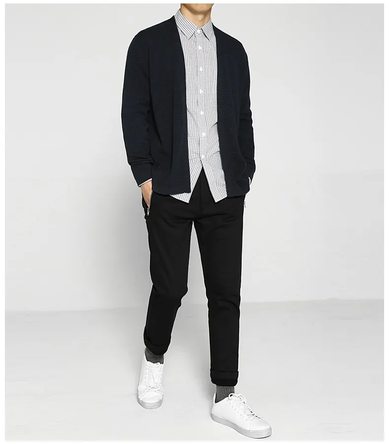 MuLS 100% Cotton Cardigans Men Spring Autumn Thicken Male Sweaters Cardigan Coat Men Brand Winter Dot Black Green Size XXL XXXL-12
