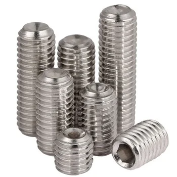 

10Pcs M8 Stainless steel concave end set screws Allen hex headless screw Gurb machine rice top wire Length 6mm-20mm