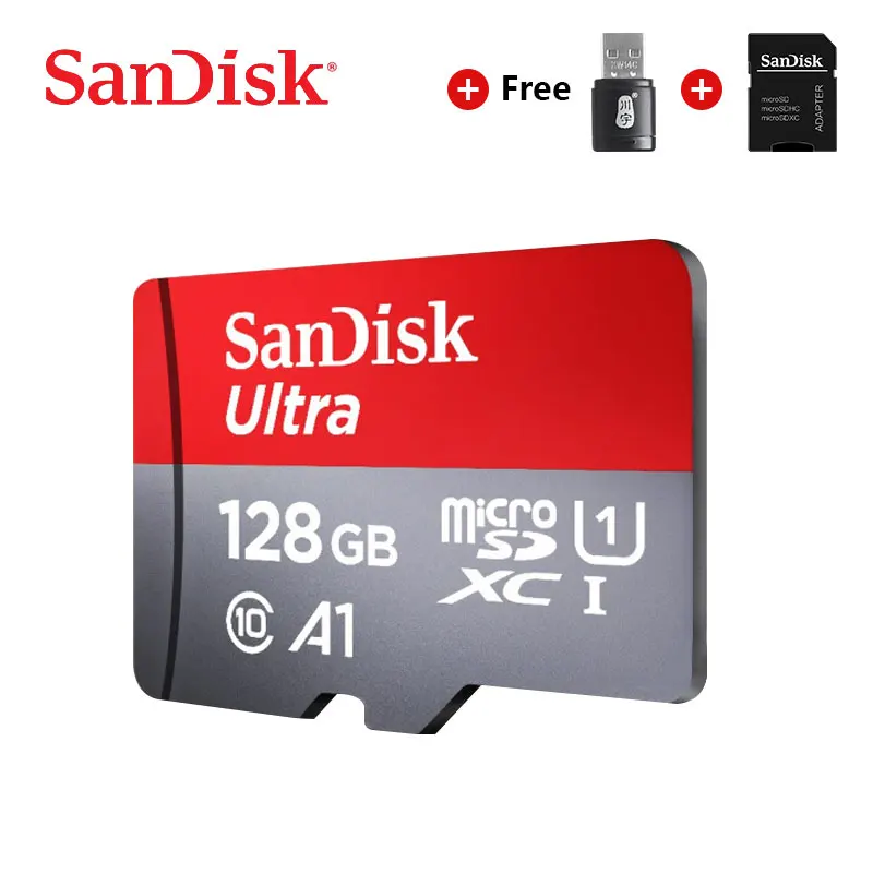 Оригинальная карта памяти sandisk A1, 200 ГБ, 128 ГБ, 64 ГБ, 32 ГБ, 16 ГБ, Micro sd карта, MicroSDHC, SD/TF карта, UHS-I, класс 10, флеш-карта