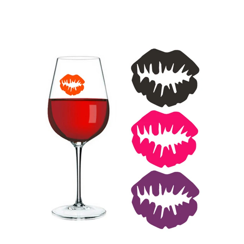 

Marker Label Random Color Lip-Shaped Wine Glass Cup Recognizer 6Pcs/1Bag