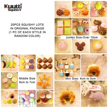 

Kuutti Squishy 20pcs Squishy Lot Authentic Slow Rising Toast Turtle Roll Cakes Cream Puff Banana Squishies Cookie Cracker Cheap