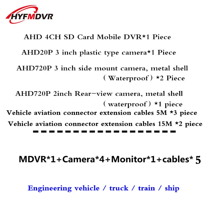 Контроль за транспортными средствами посылка 720P HD MDVR 4-канальный видеорегистратор AHD камеры могут быть выполнены по индивидуальному заказу