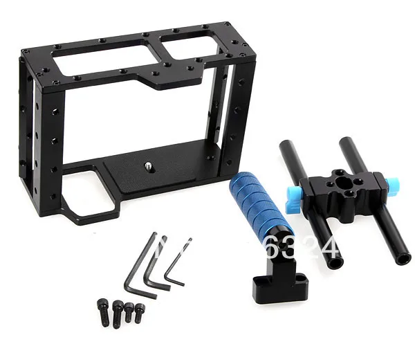 bilder für DSLR Kamera Käfig Top Griff 15 MM Stange System Für Kann 5D2 7D 60D Blitz Speedlite Freies Verschiffen + Spurhaltungszahl bilder für DSLR Kamera Käfig Top Griff 15 MM Stange System Für Kann 5D2 7D 60D Blitz Speedlite Freies Verschiffen + Spurhaltungszahl
