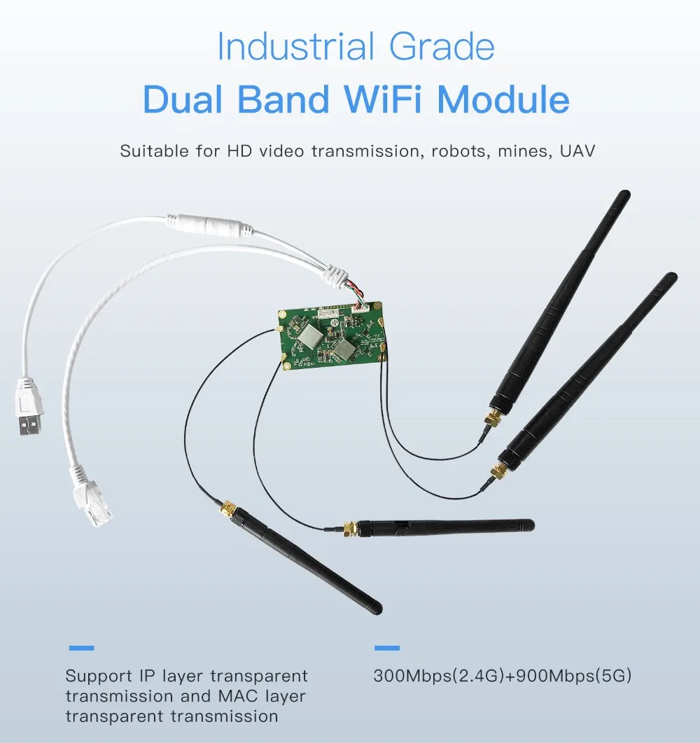 VONETS VM5G 1200M dual-band wifi module for elevator monitoring drone equipment HD video transmission wireless to wired network