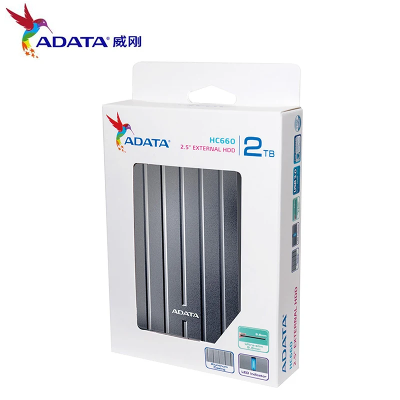 ADATA EX HD USB 3,0 2," HDD портативный внешний жесткий диск 1 ТБ 2 ТБ USB 3,0 HC660 внешний жесткий диск для настольного ноутбука