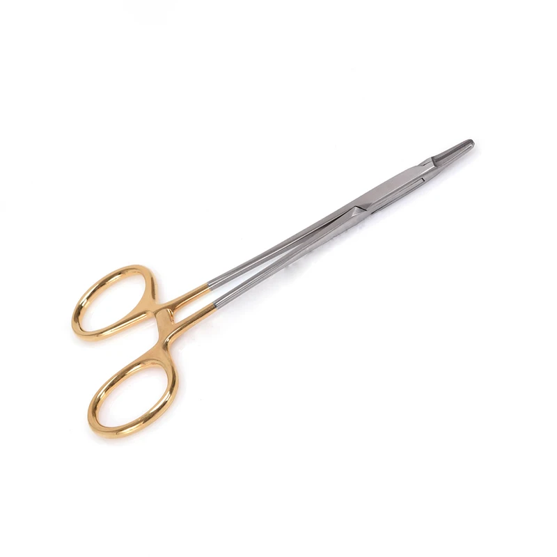 Стоматологический держатель иглы 12-16 см золотая ручка держатель иглы контактный зажим из нержавеющей стали стоматологическое хирургическое оборудование