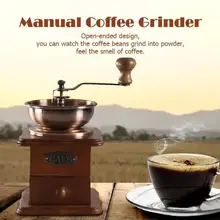Классическая деревянная ручная кофемолка ручной из нержавеющей стали в стиле ретро кофе специй Мини Кусачка с высококачественной керамикой Millston