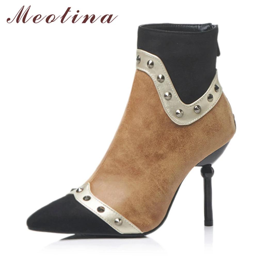 tan stiletto ankle boots