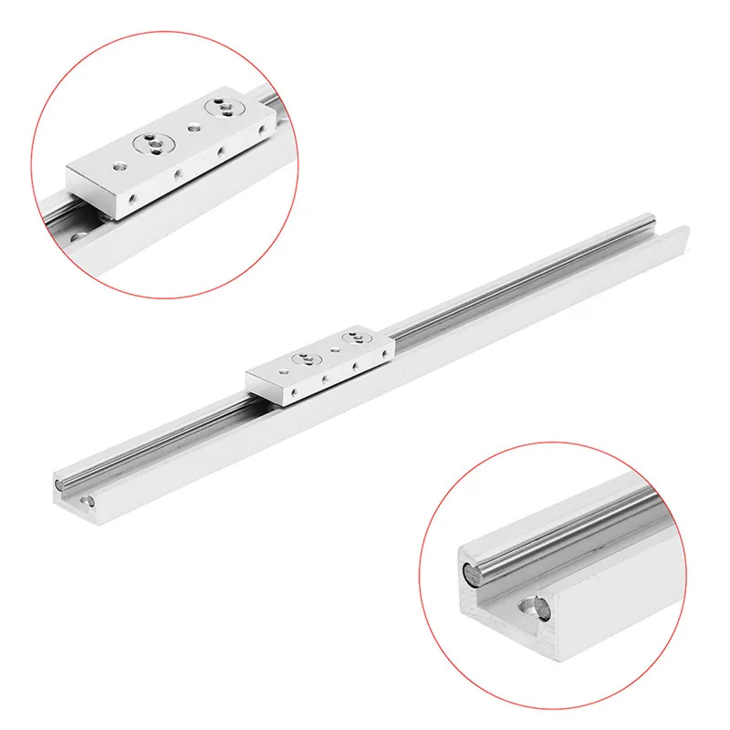 

High Quality SGR10 500mm Sliver Linear Rail Guide Double Shaft + SGB10 4 Wheel Linear Rail Block CNC Tool Sets