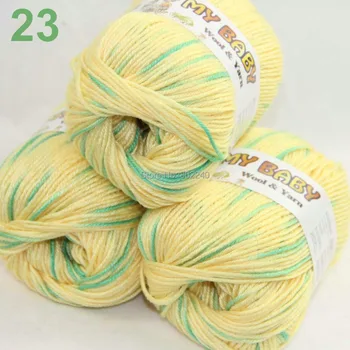 

LOT of 3 Skeins x 50gr DK Silk wool cashmere BABY Hand Knitting Yarn Yellow Green 23