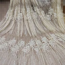 JRB-3908-2 Высококачественная жемчужная Милая Роскошная клееная блестящая Тюлевая сетчатая кружевная ткань для свадебного платья/вечернего платья