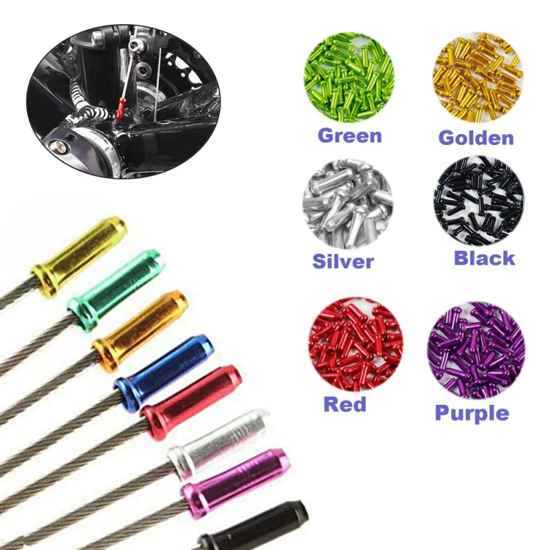 

50 PCS/Set Bike Bicycle Parts Brake Shifter Derailleur Inner Cable Wire End Cap Crimps 7 Colors high quantity