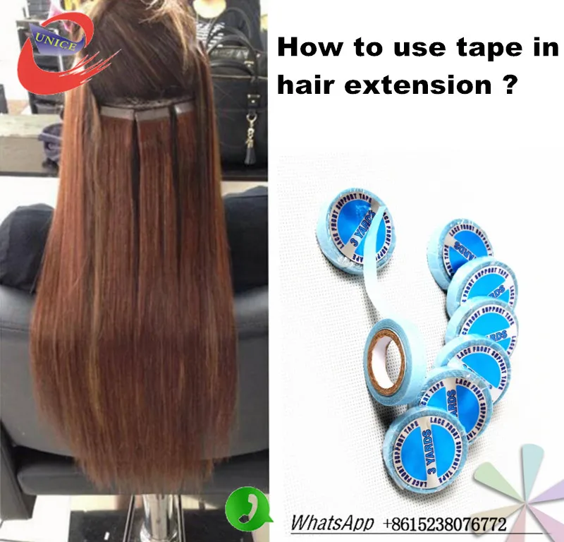 Tape Hair Extensions Wide Blue Tape 3yard Blue Color glue tape for Hair Extension Tape Double