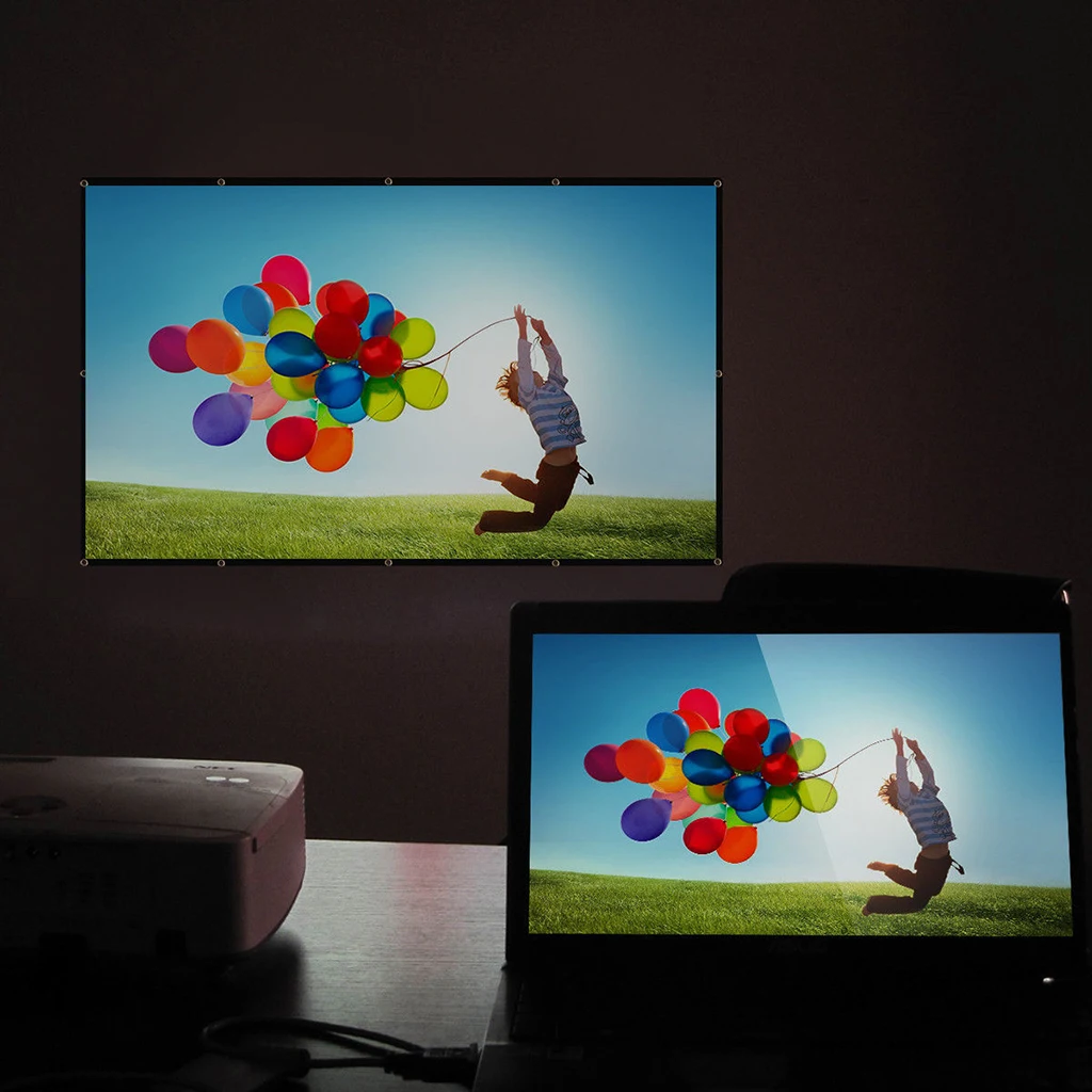 Soft Projector Screen Film Home Cinema Movie Screen Projection 100%polyester material folding packaging small size HD projection