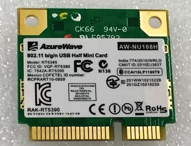 AzureWave AW-NE155H AW-NU168H RT5390 150 Мбит/с 802.11b/g/n Половина мини PCIe PCI-Express Wlan Беспроводной Wi-Fi кард